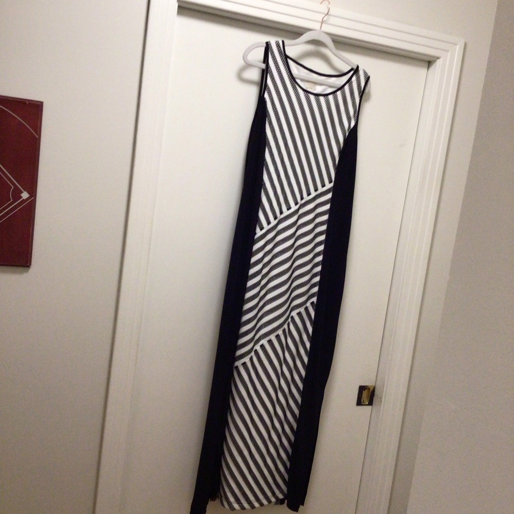 Womens Chico’s Knit Kit Textured Stripe Maxi Dress